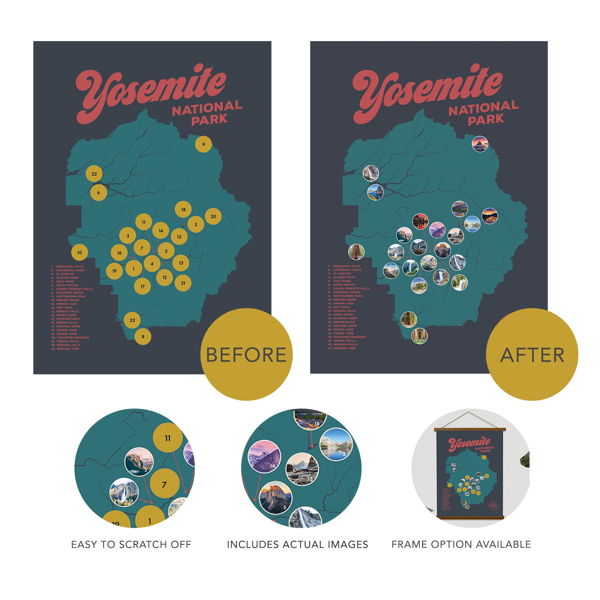 Yosemite National Park Scratch Off Map