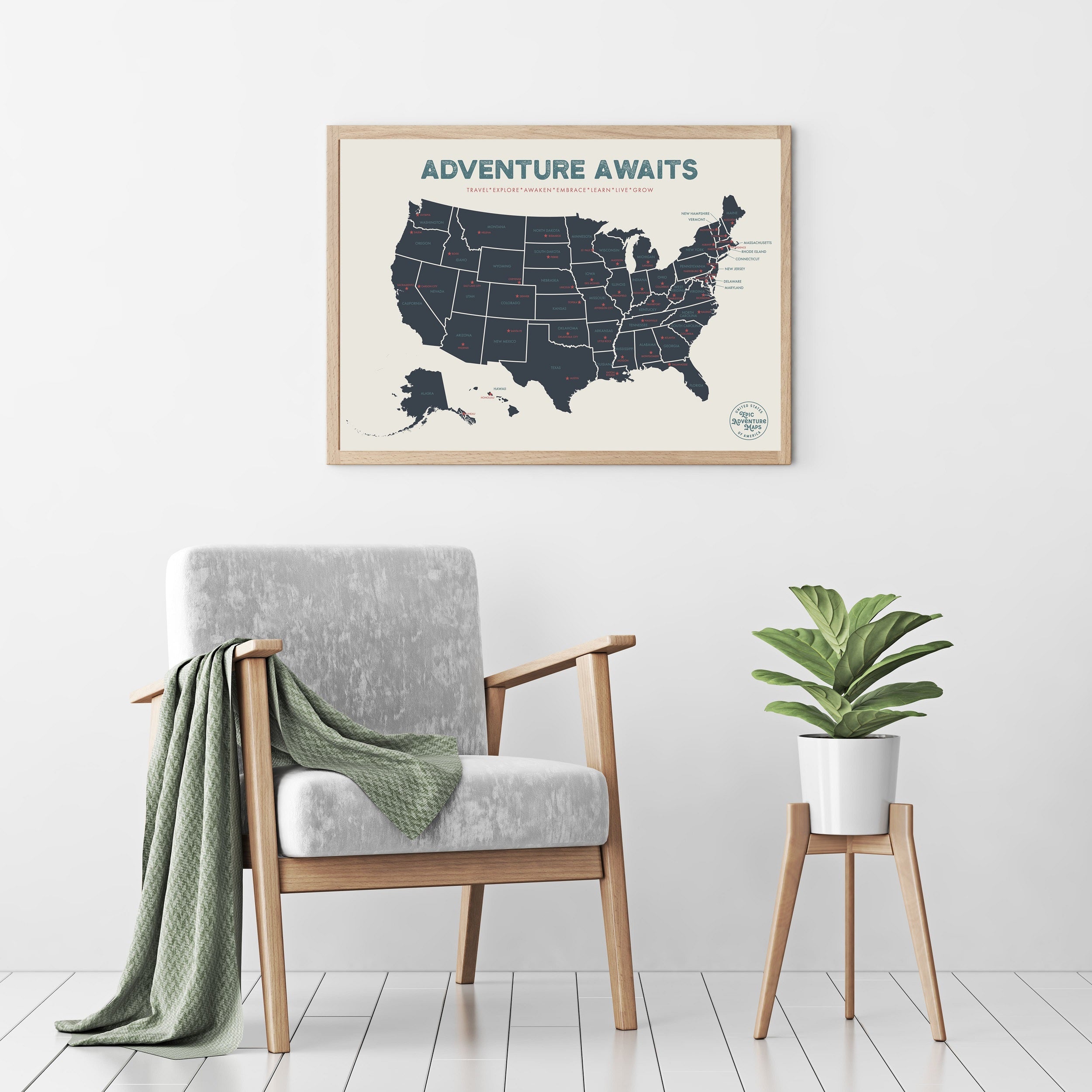 USA Pushpin Travel Map