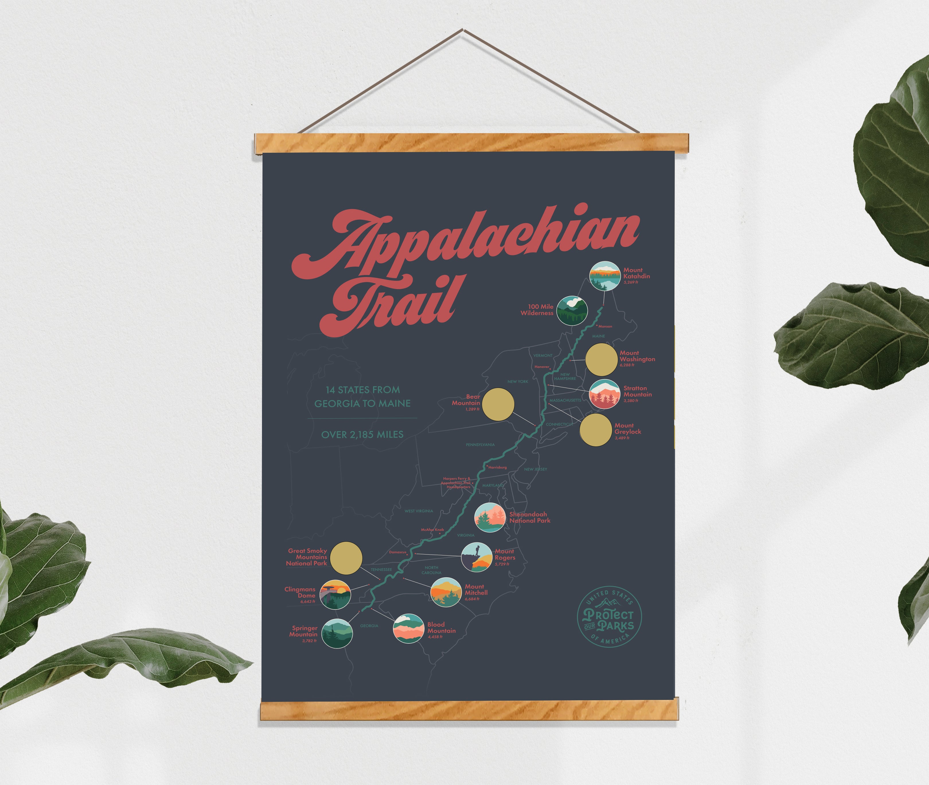 Appalachian Trail Scratch Off Map