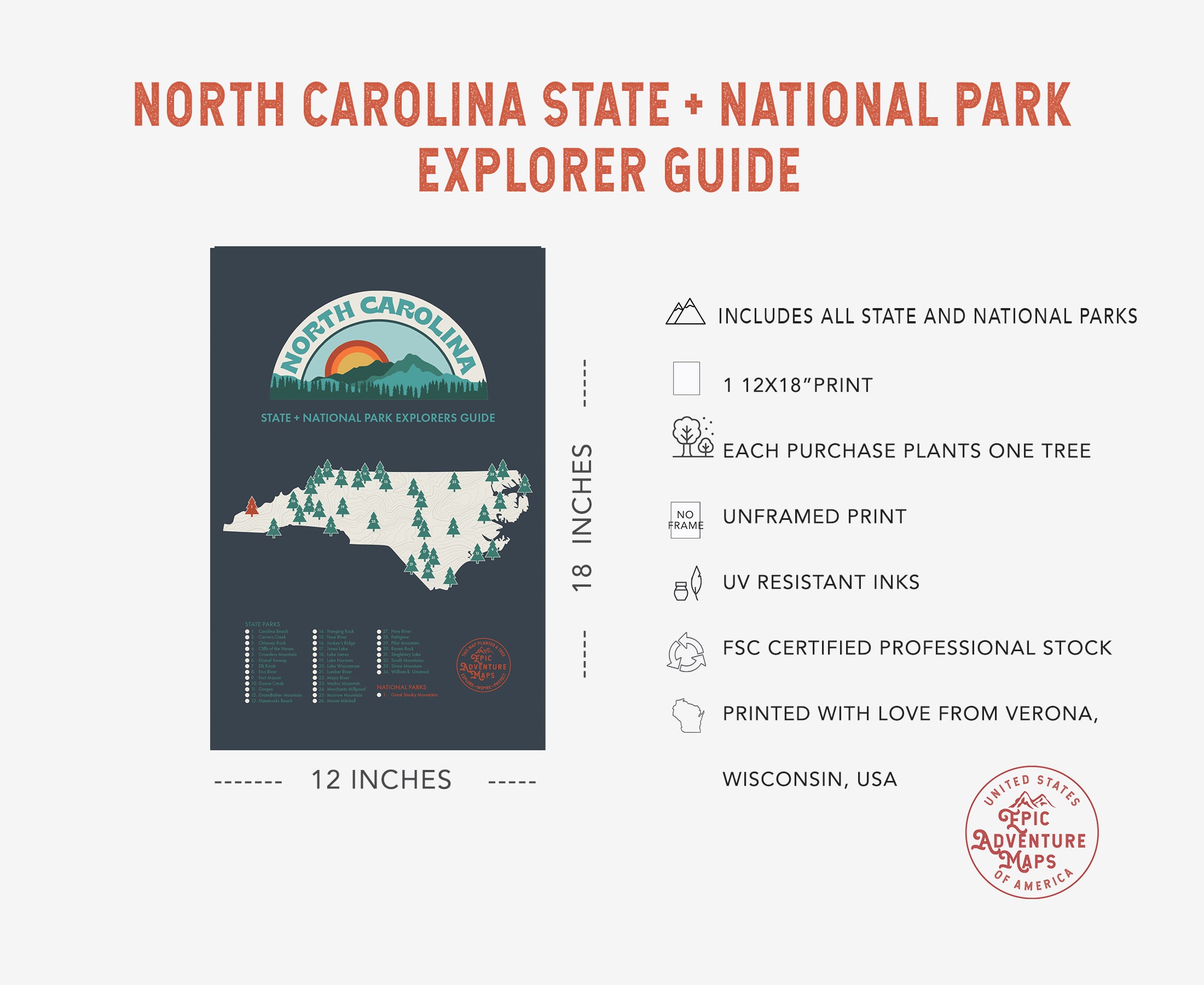 North Carolina Parks Map