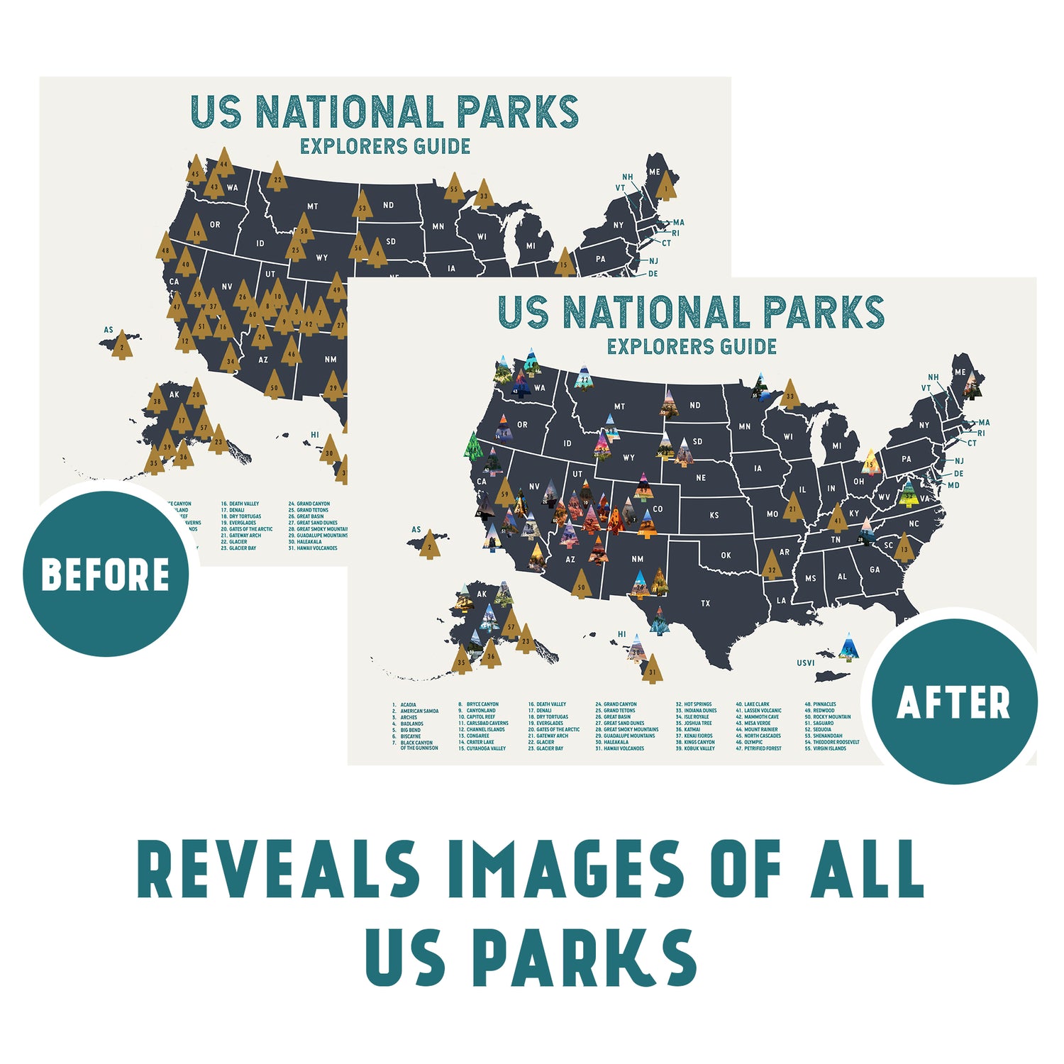 National Park Scratch Off Map