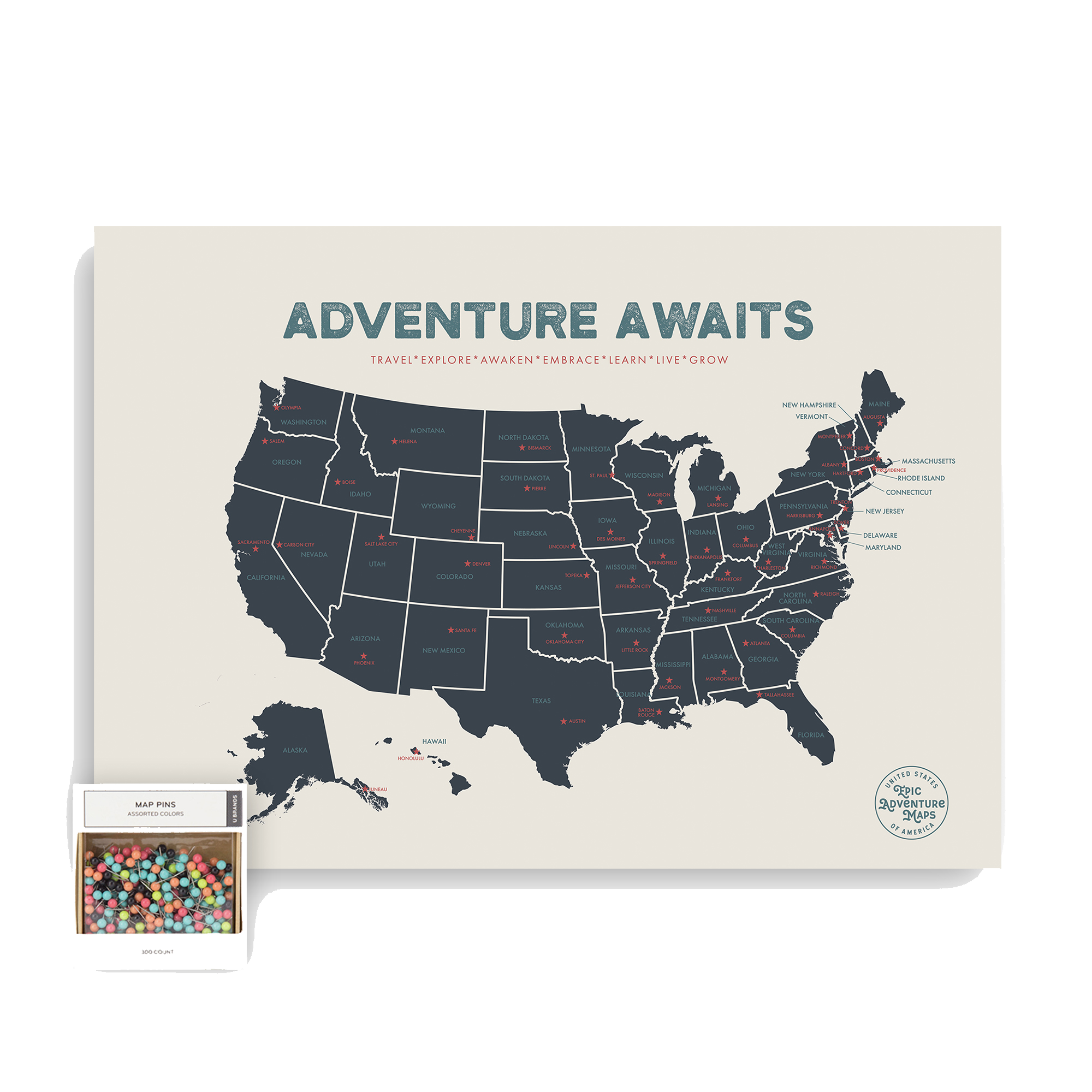 USA Pushpin Travel Map