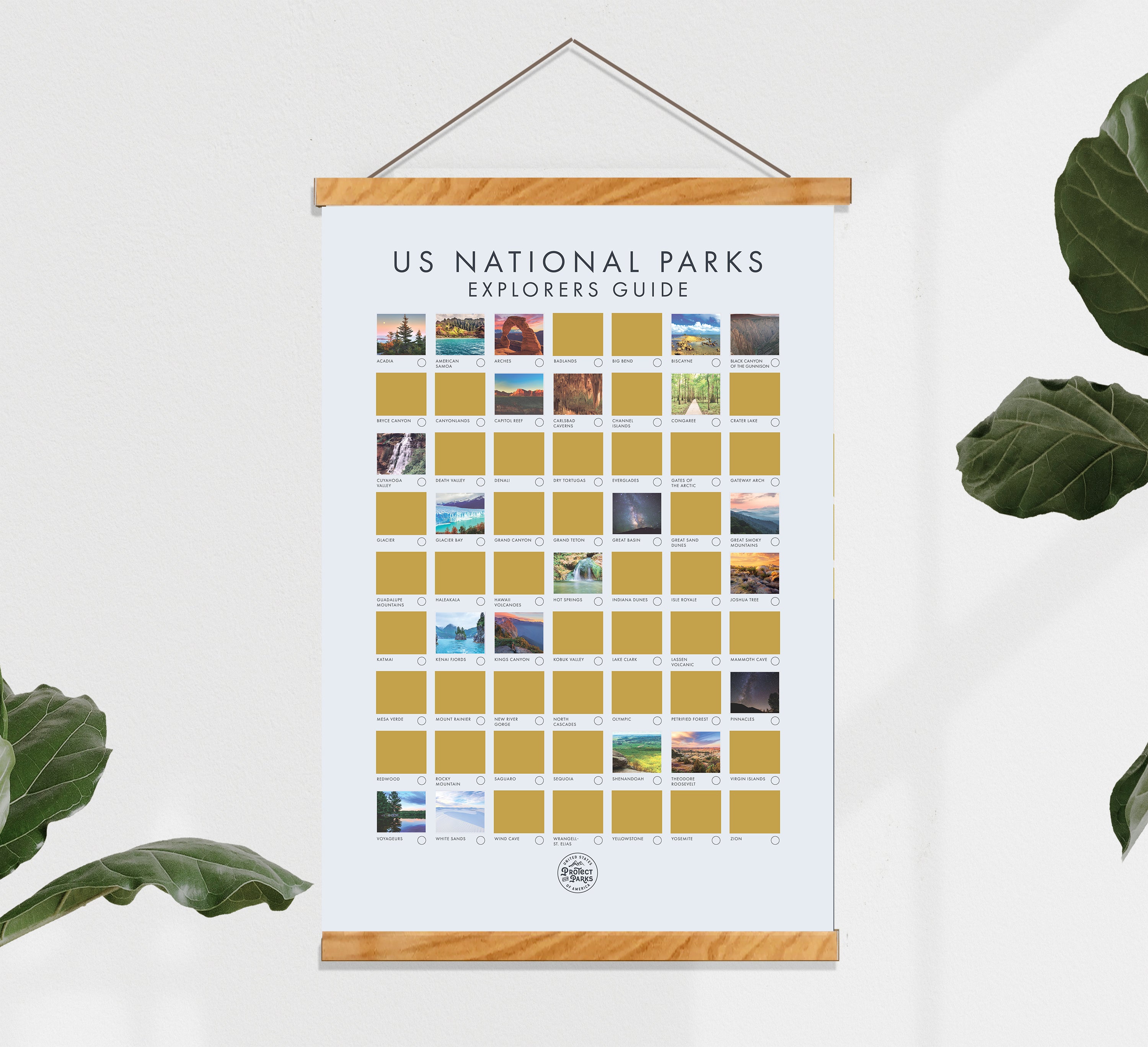 National Park Scratch Off Poster