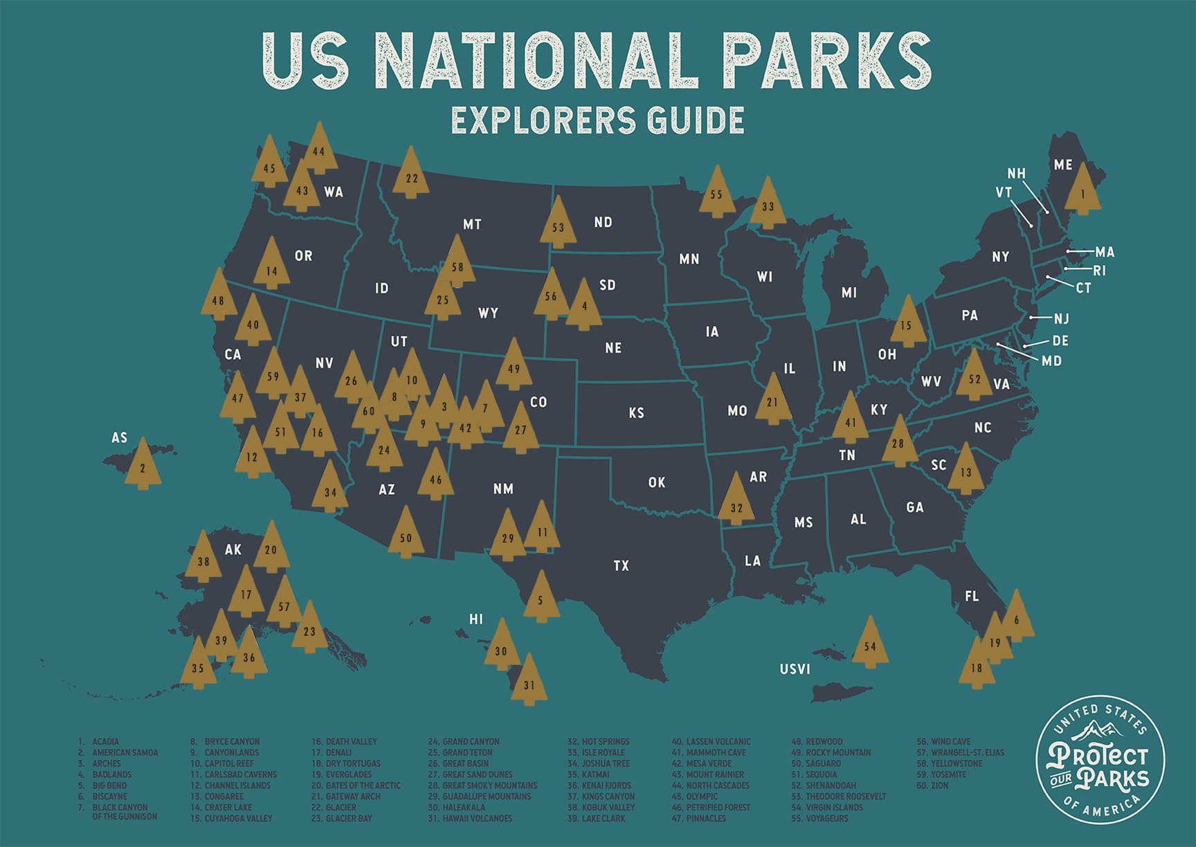 National Park Scratch Off Map