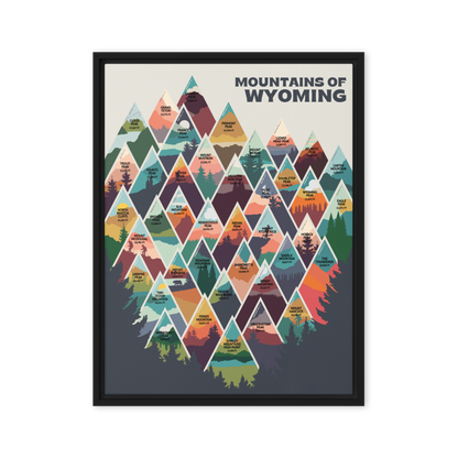 Mountains of Wyoming Framed Canvas | Pushpin
