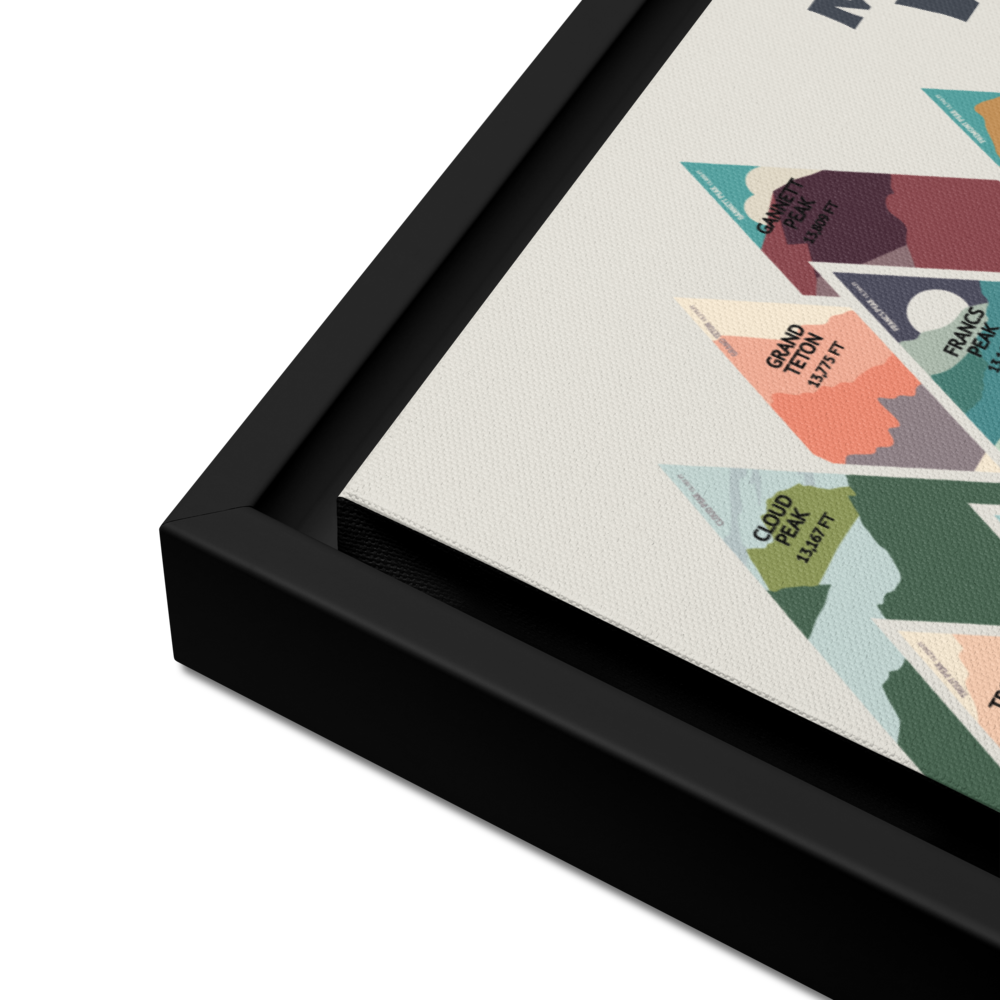 Mountains of Wyoming Framed Canvas | Pushpin