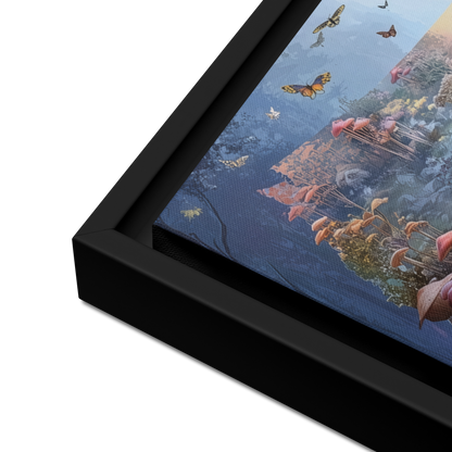 Whimsical United States Map Framed Canvas