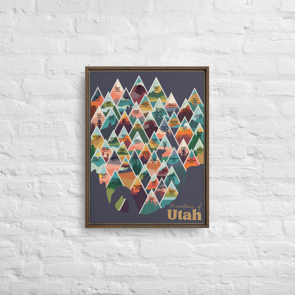 Utah Mountains Framed Canvas Print 18&quot; x 24&quot;