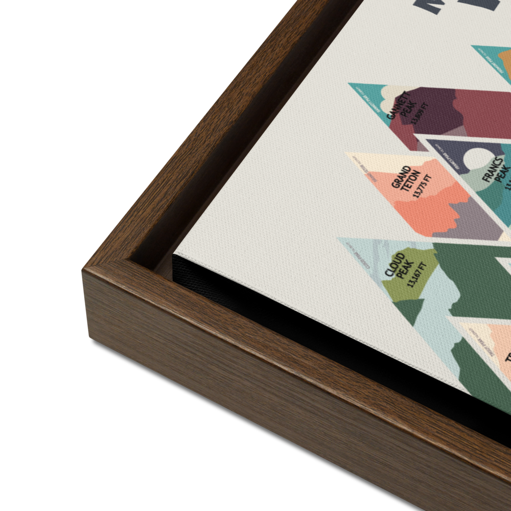 Mountains of Wyoming Framed Canvas | Pushpin