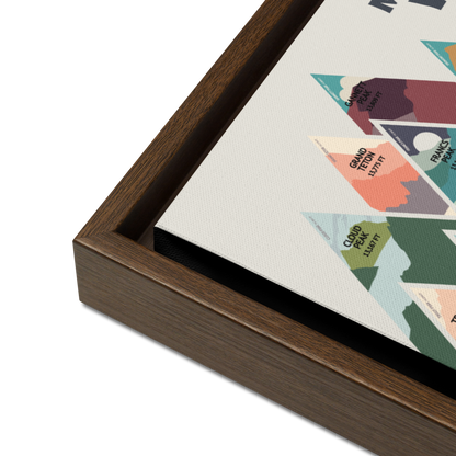 Mountains of Wyoming Framed Canvas | Pushpin