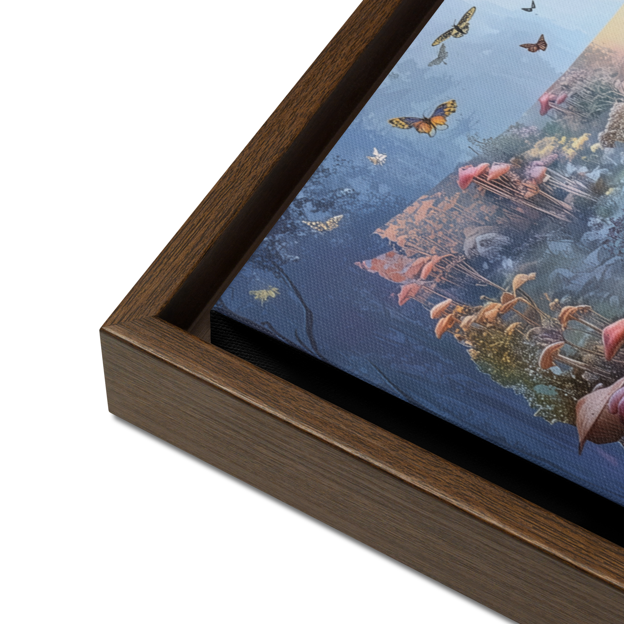 Whimsical United States Map Framed Canvas