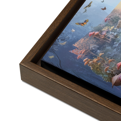 Whimsical United States Map Framed Canvas