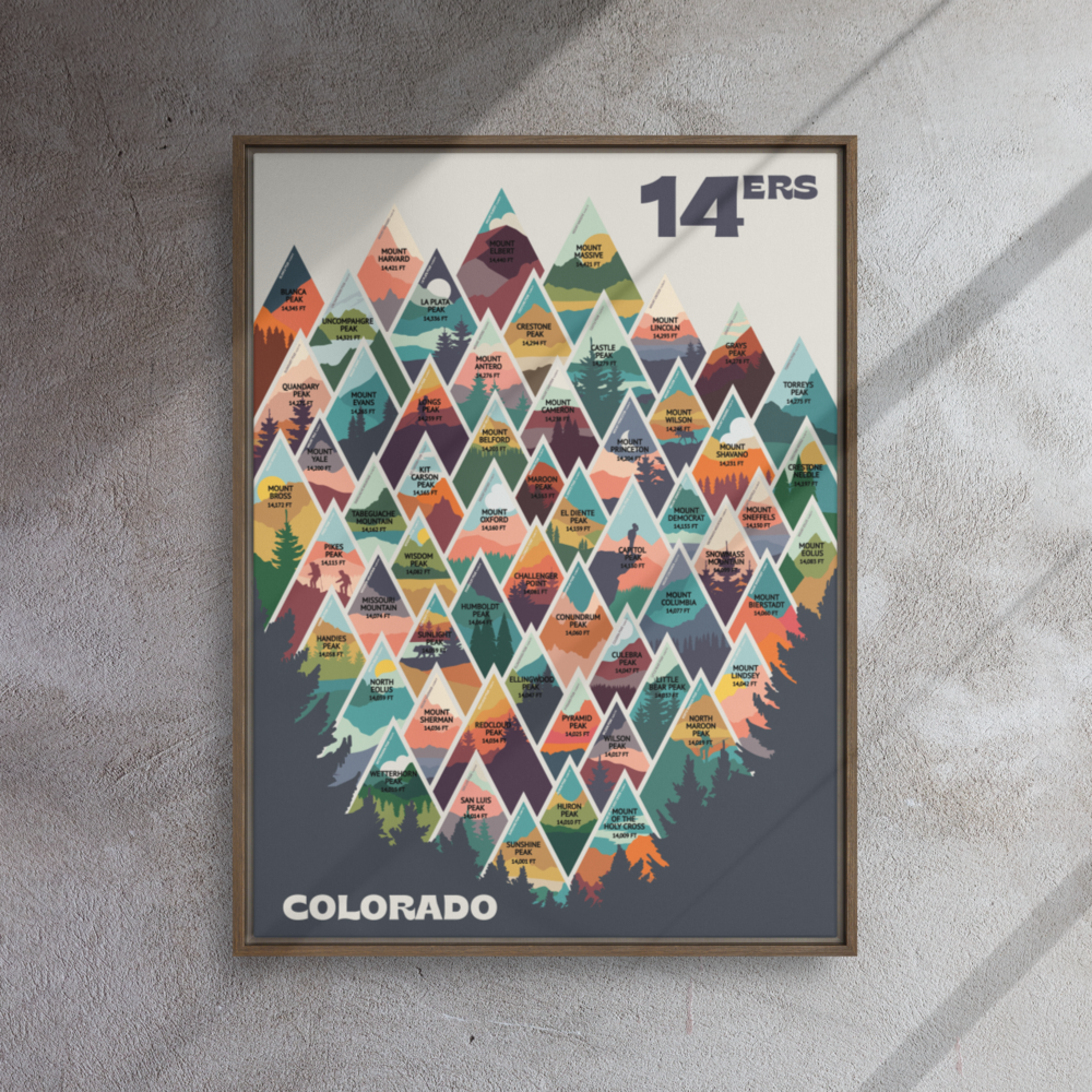 Colorado 14ers Framed Canvas | PushPin