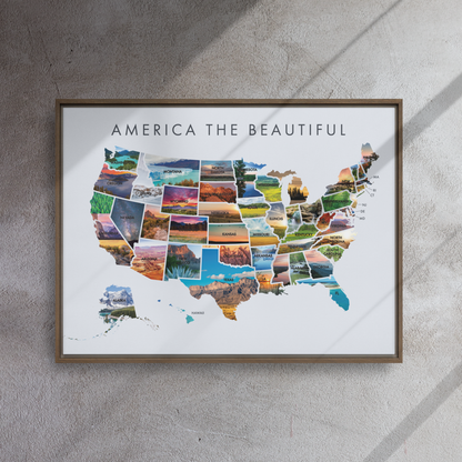 America The Beautiful Framed Canvas Print | Pushpin
