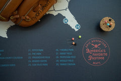 Baseball Pushpin Travel Map