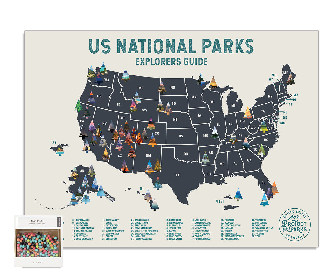 National Park Pushpin Map