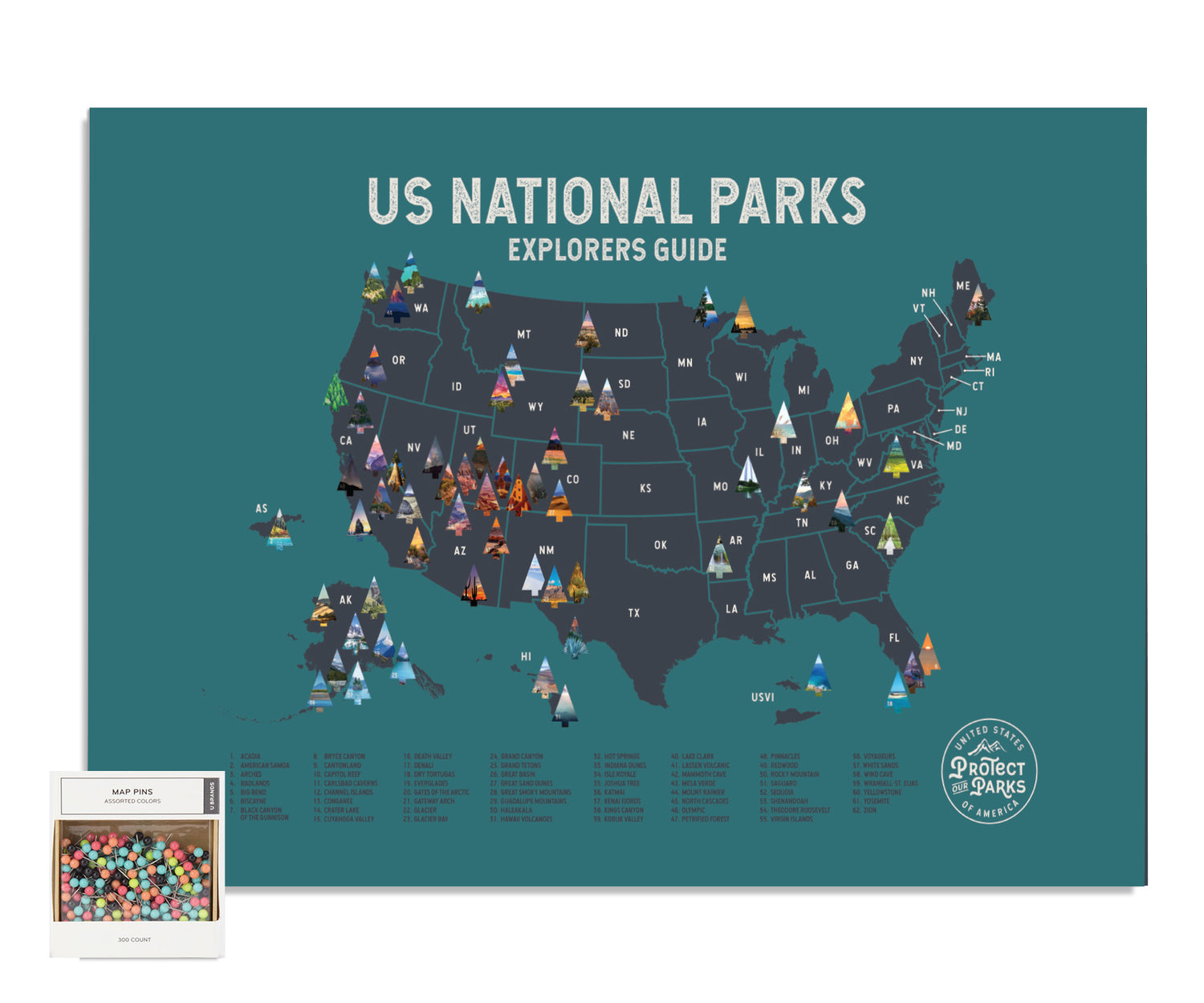 National Park Pushpin Map