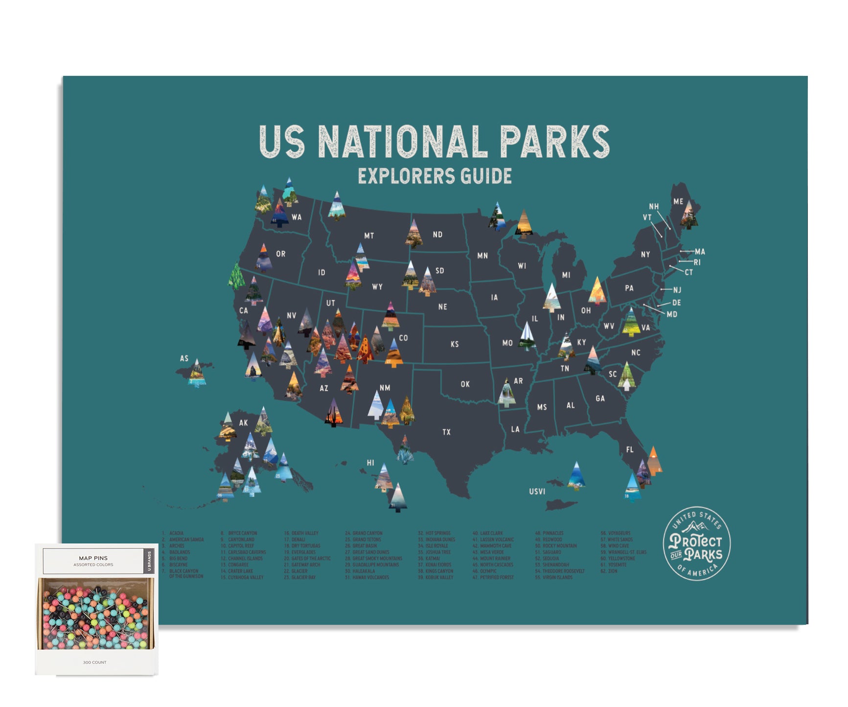 National Park Pushpin Map