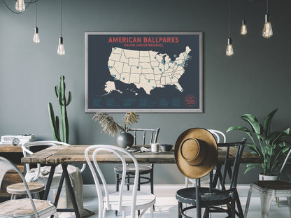 Baseball Pushpin Travel Map