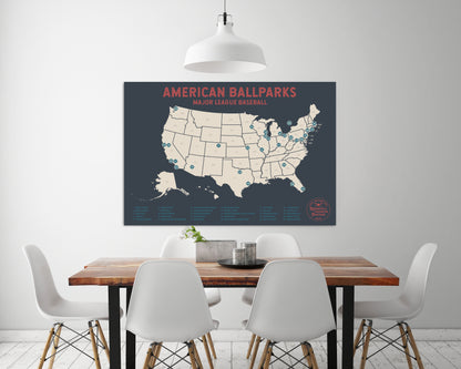 Baseball Pushpin Travel Map