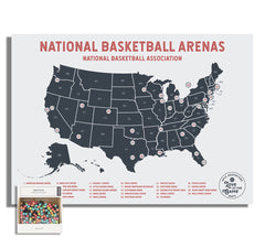 Basketball Pushpin Travel Map