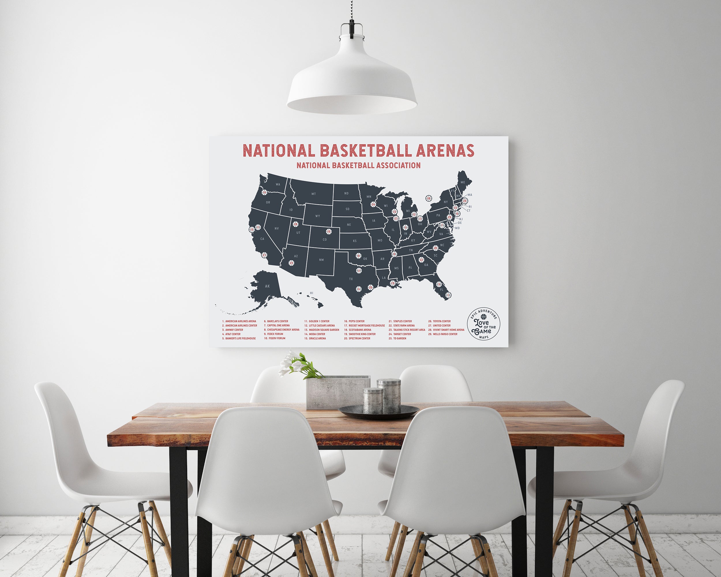 Basketball Pushpin Travel Map