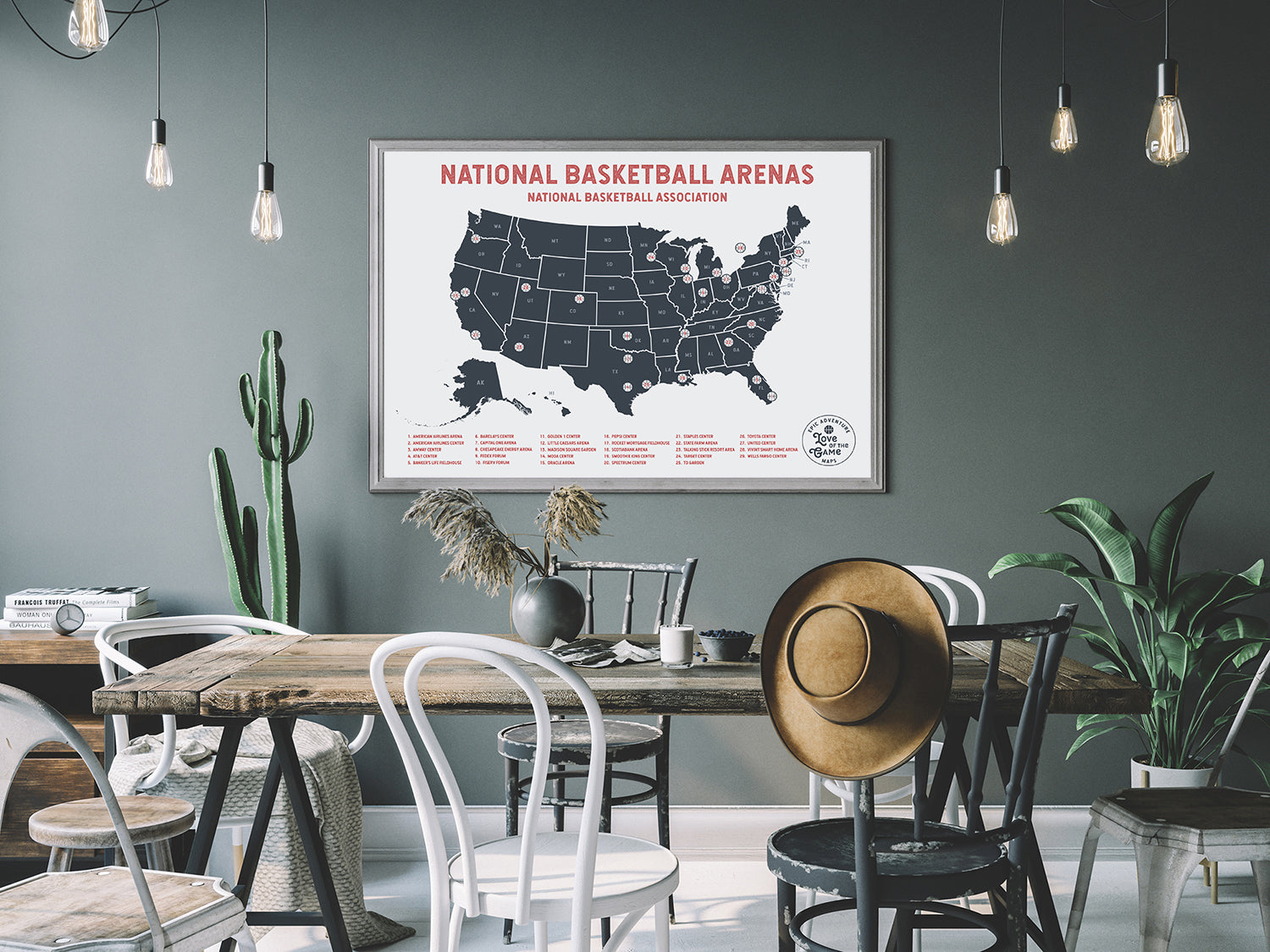 Basketball Pushpin Travel Map