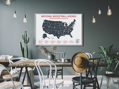 Basketball Pushpin Travel Map