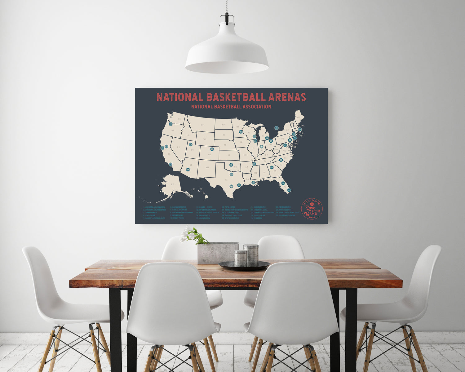 Basketball Pushpin Travel Map