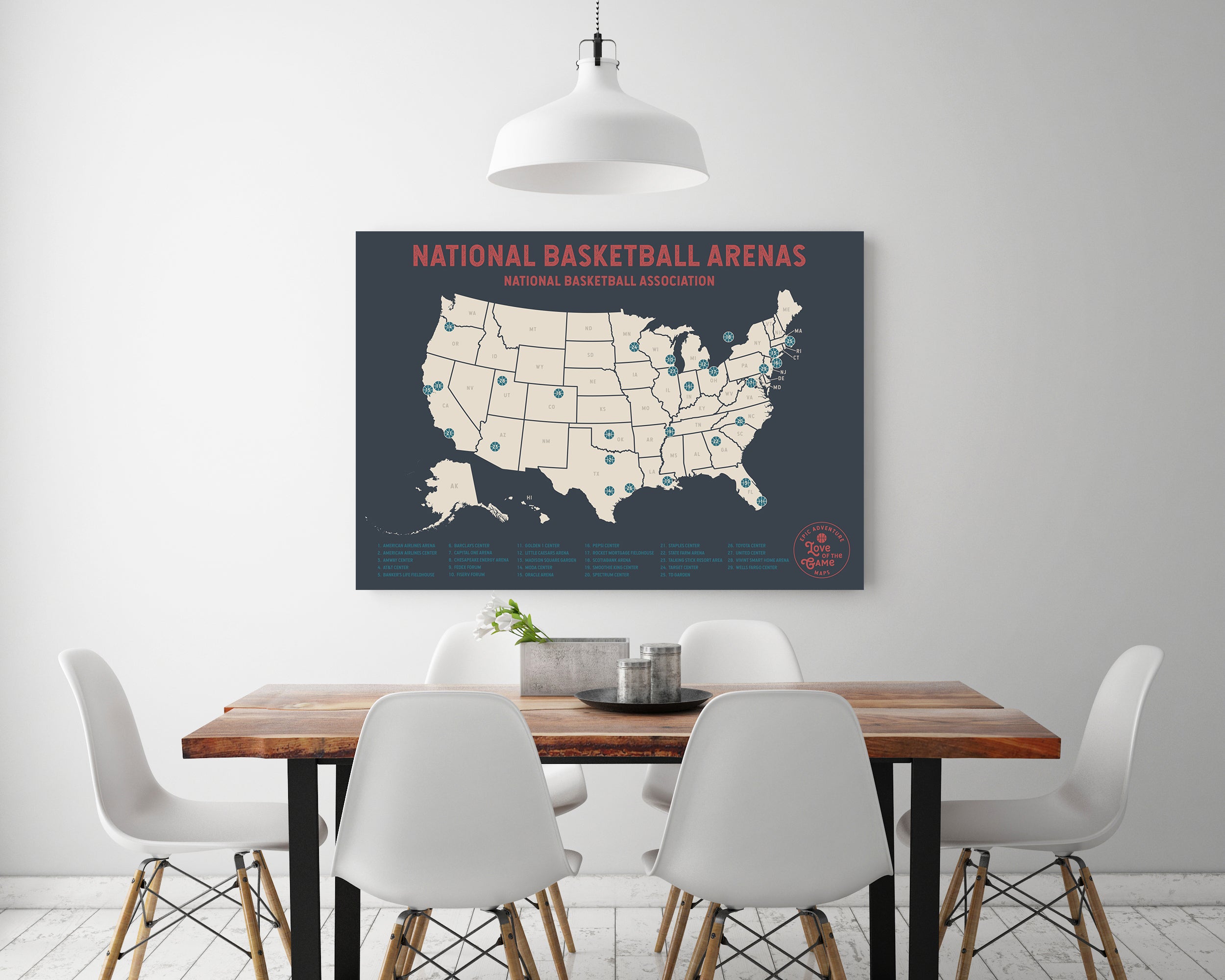 Basketball Pushpin Travel Map