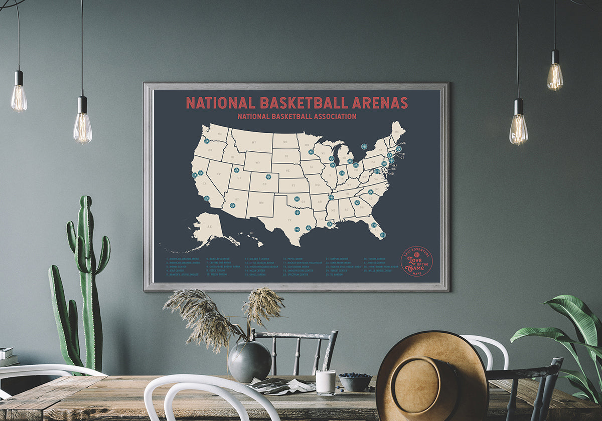 Basketball Pushpin Travel Map