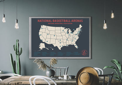 Basketball Pushpin Travel Map