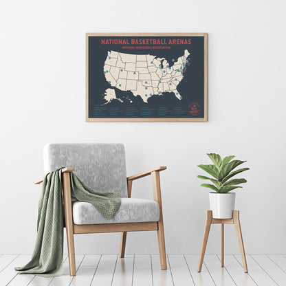 Basketball Pushpin Travel Map