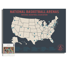 Basketball Pushpin Travel Map