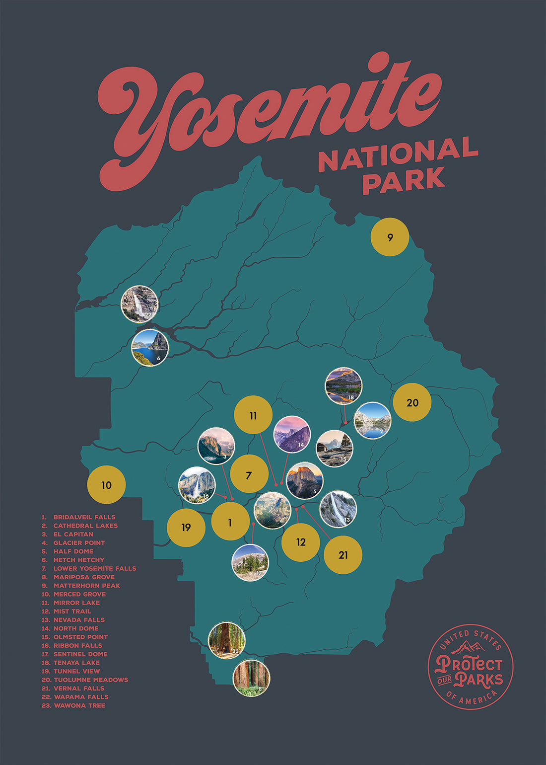 Yosemite National Park Scratch Off Map