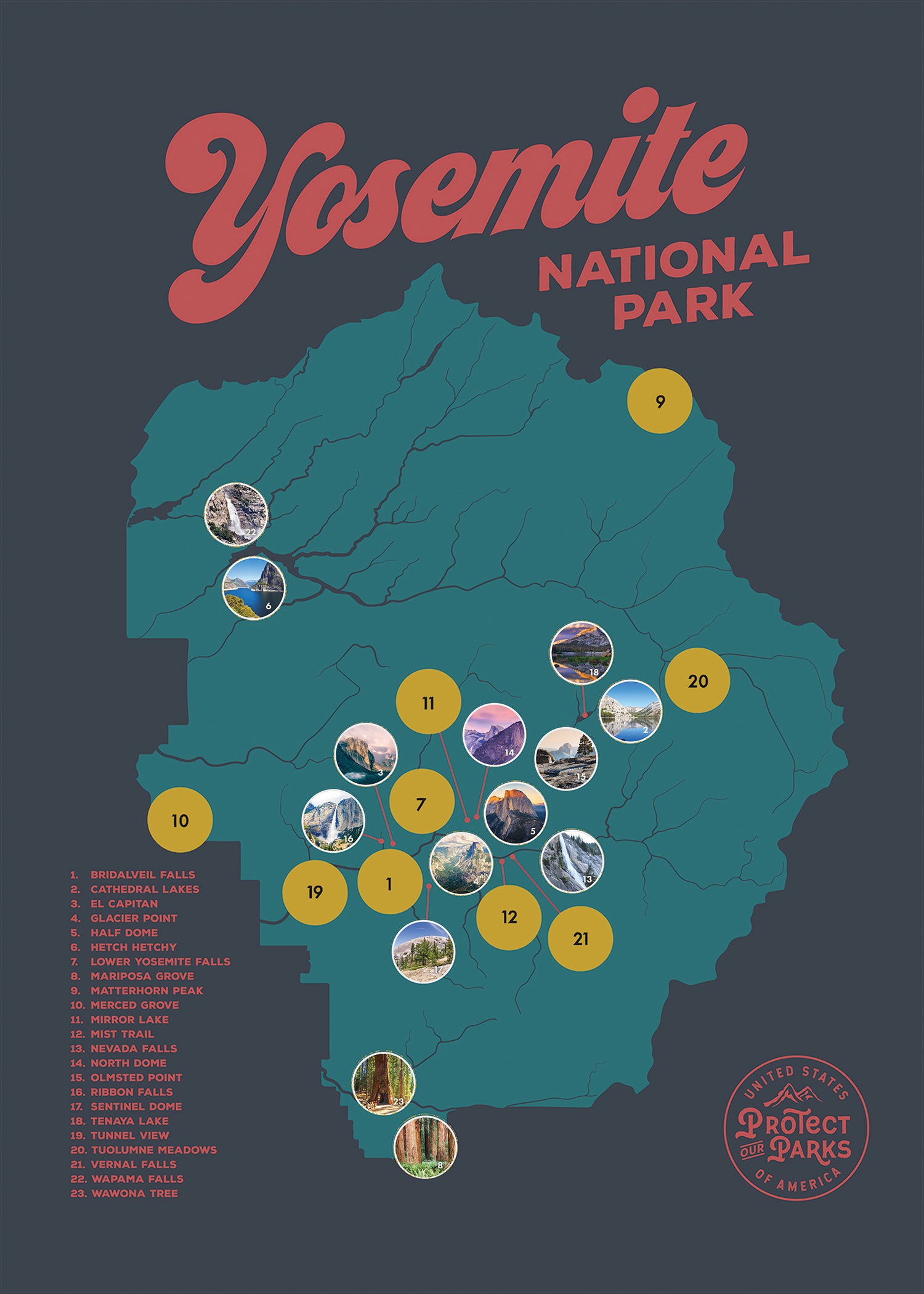 Yosemite National Park Scratch Off Map