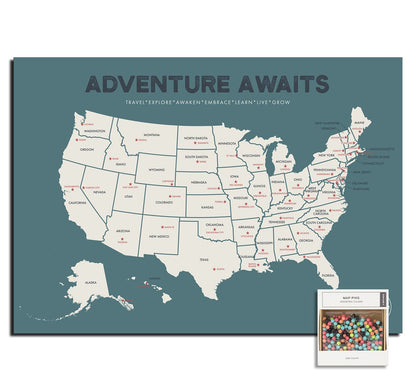 USA Pushpin Travel Map