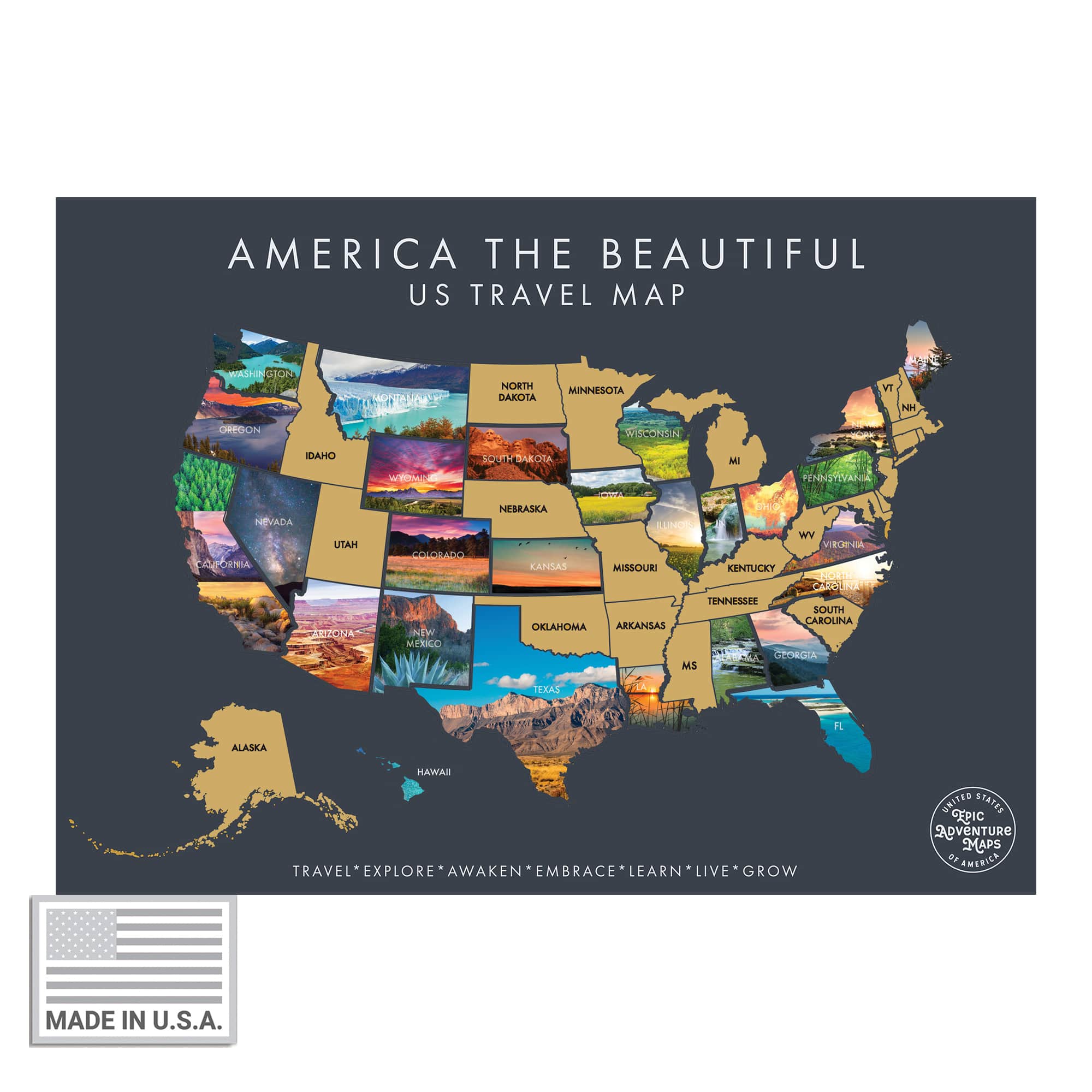America the Beautiful Scratch Off Map – Epic Adventure Maps
