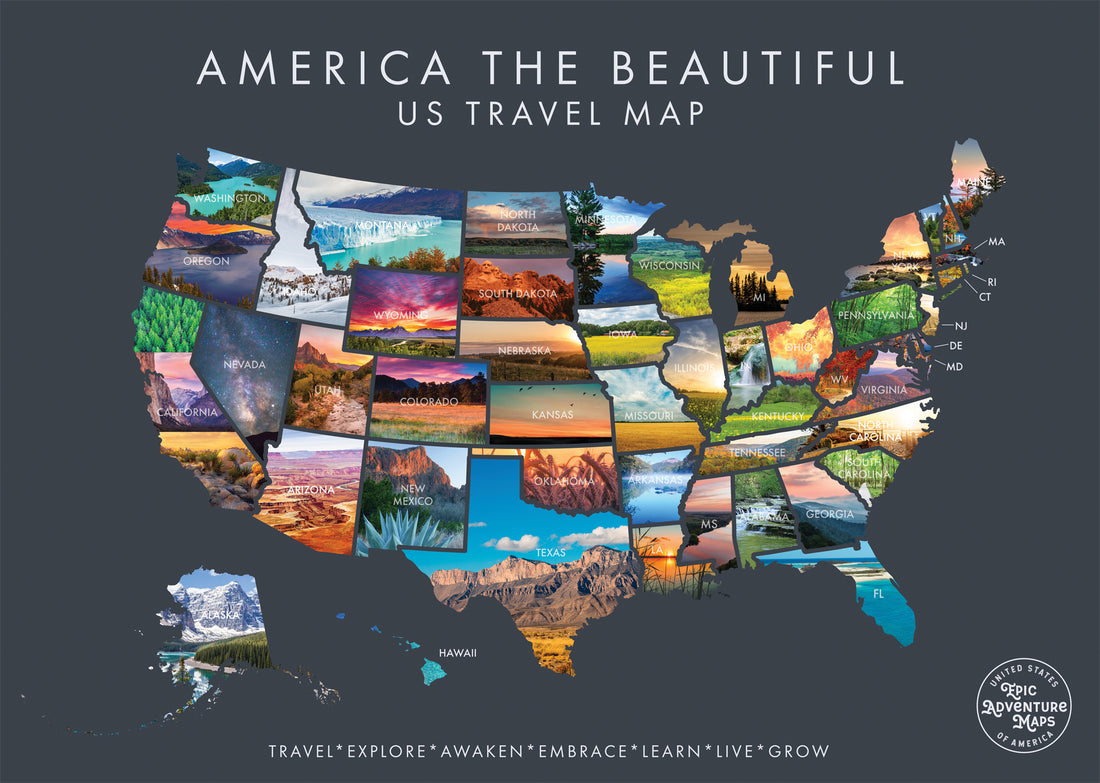 America the Beautiful 18&quot; x 12&quot; Travel Print