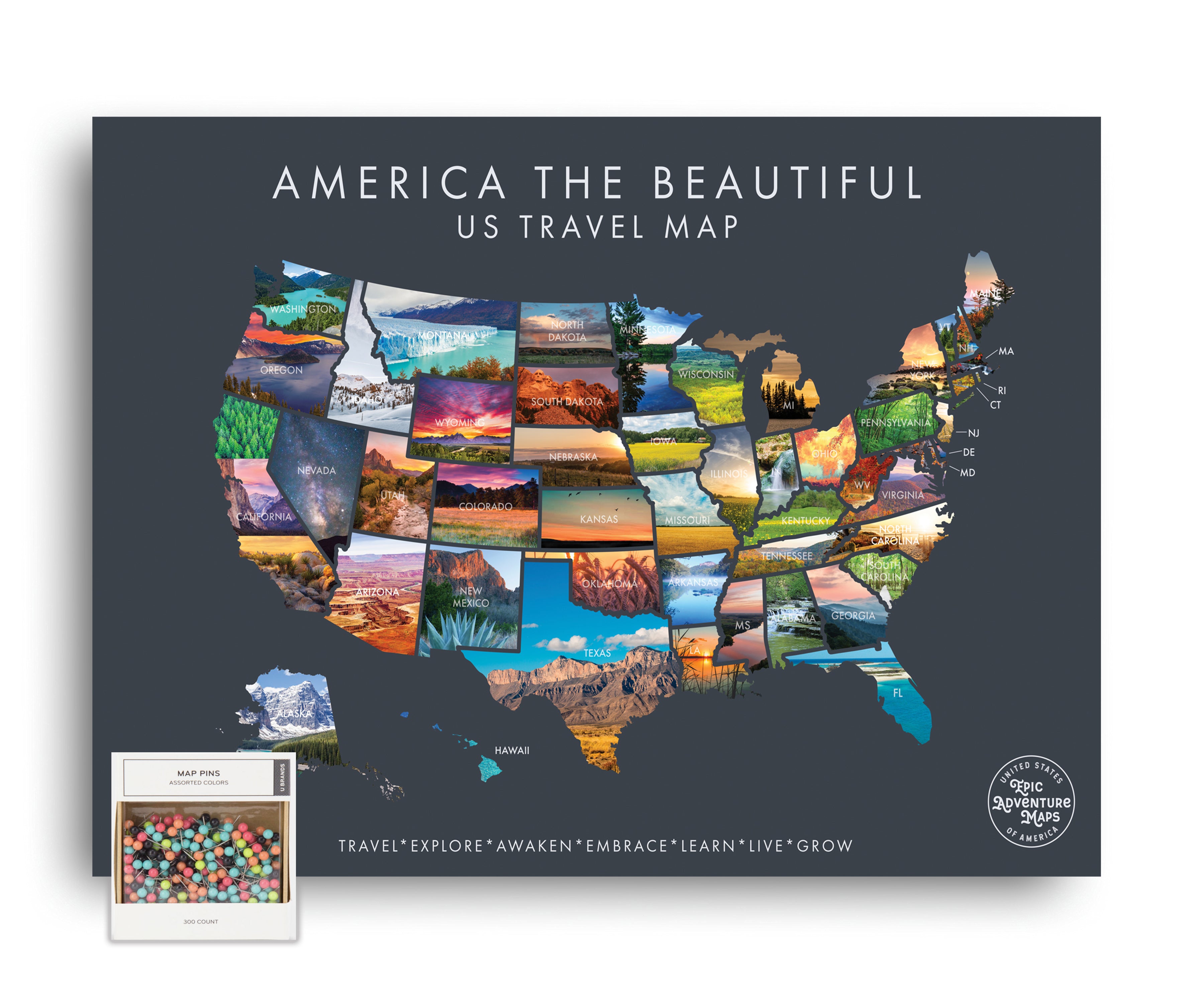 USA Pushpin Travel Map