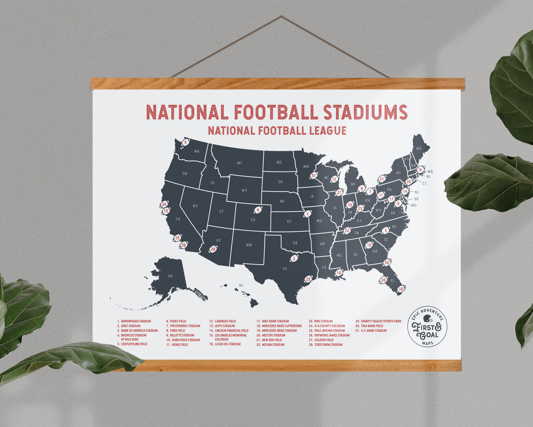 Football Pushpin Travel Map