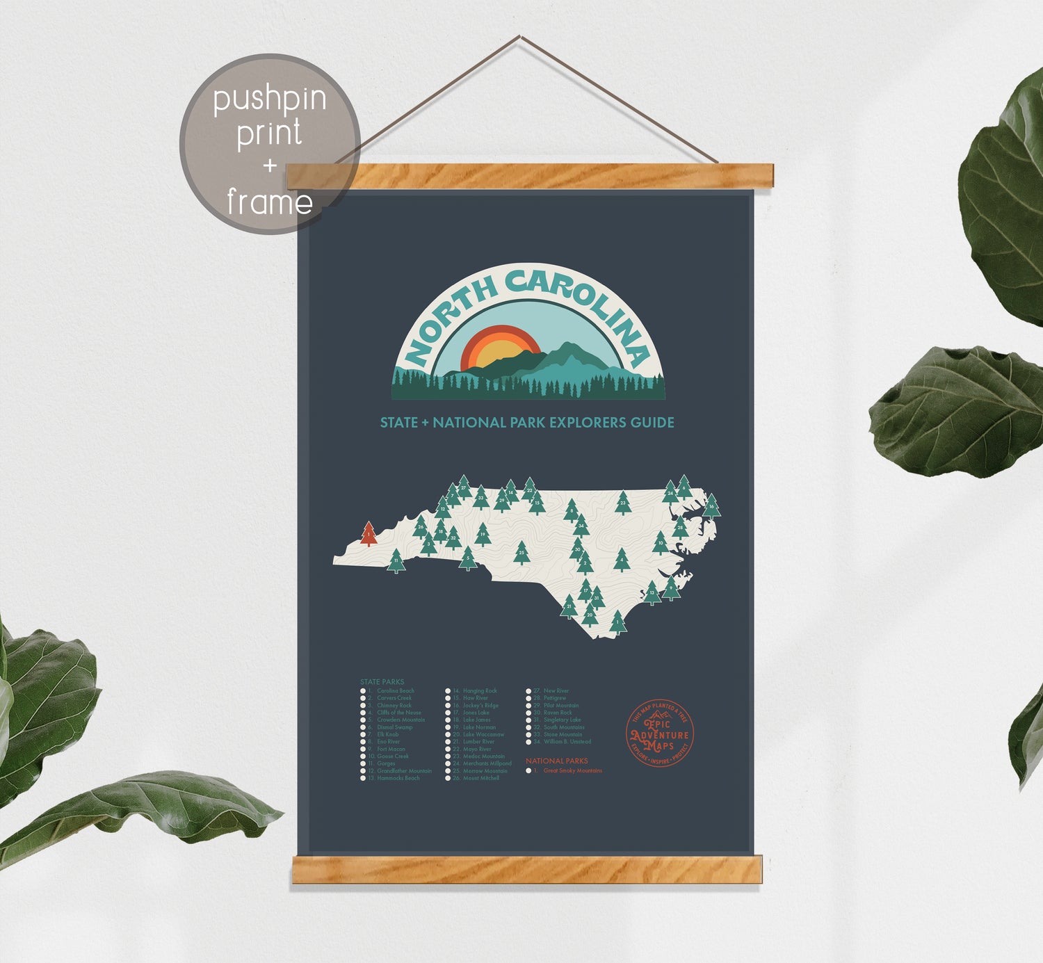 North Carolina Parks  Map