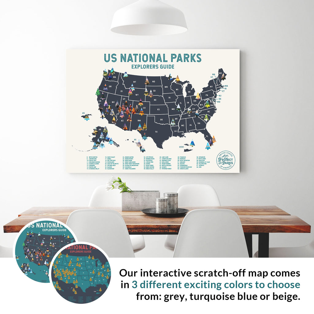 North America Scratch off map USA scratch Map of Canada, National park –  AarteDesign