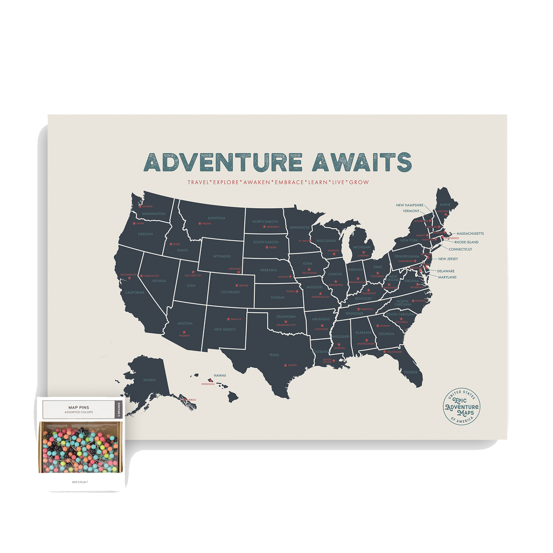 USA Pushpin Travel Map