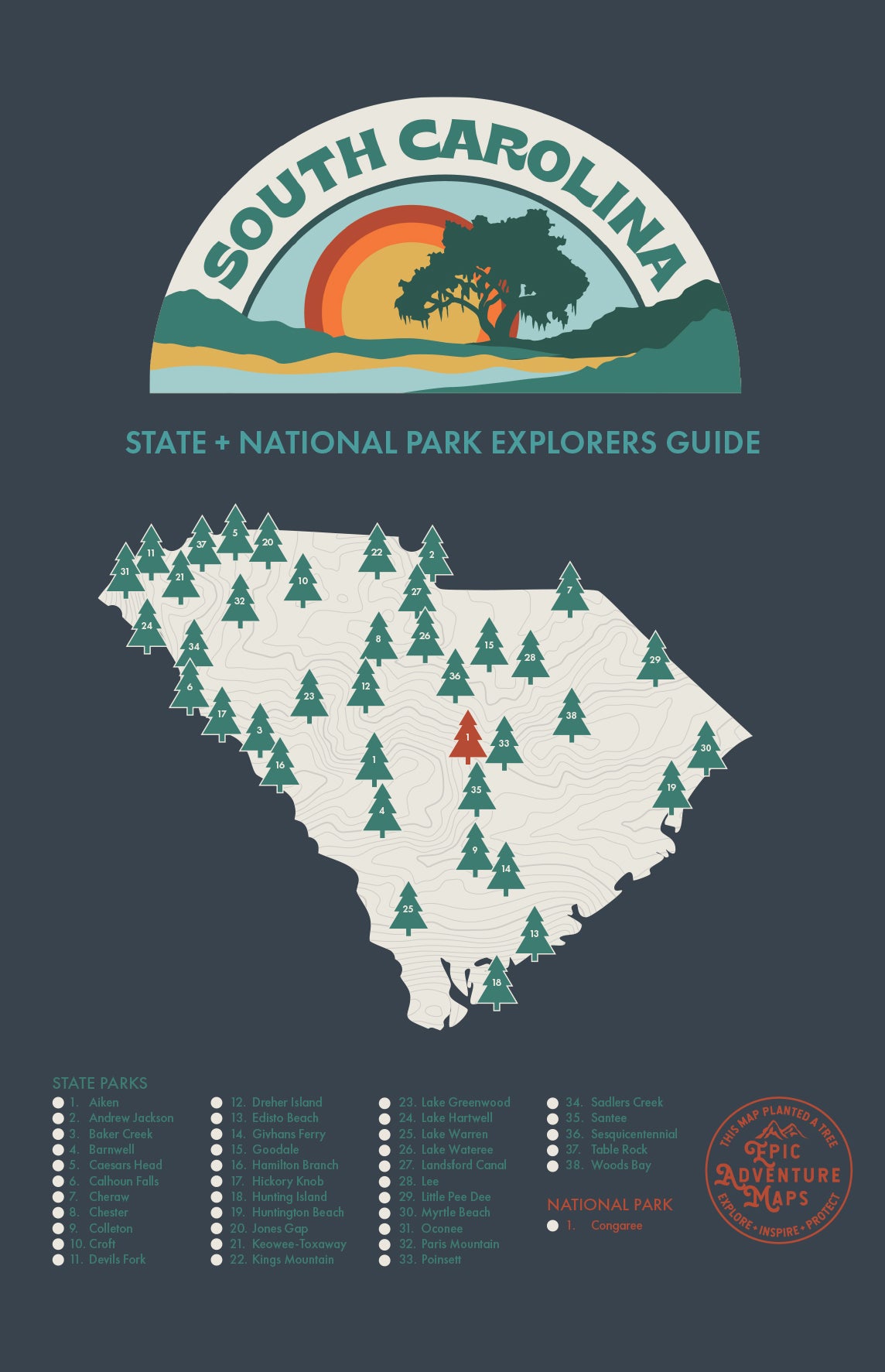 South Carolina Parks  Map