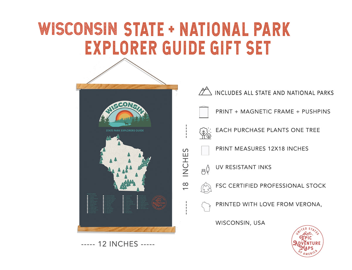 Wisconsin Parks Map- Map of Wisconsin featuring all WI State Parks ...