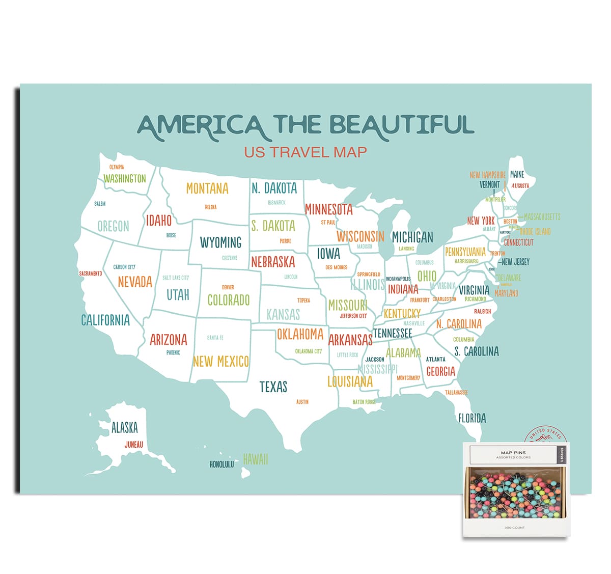 USA Pushpin Travel Map