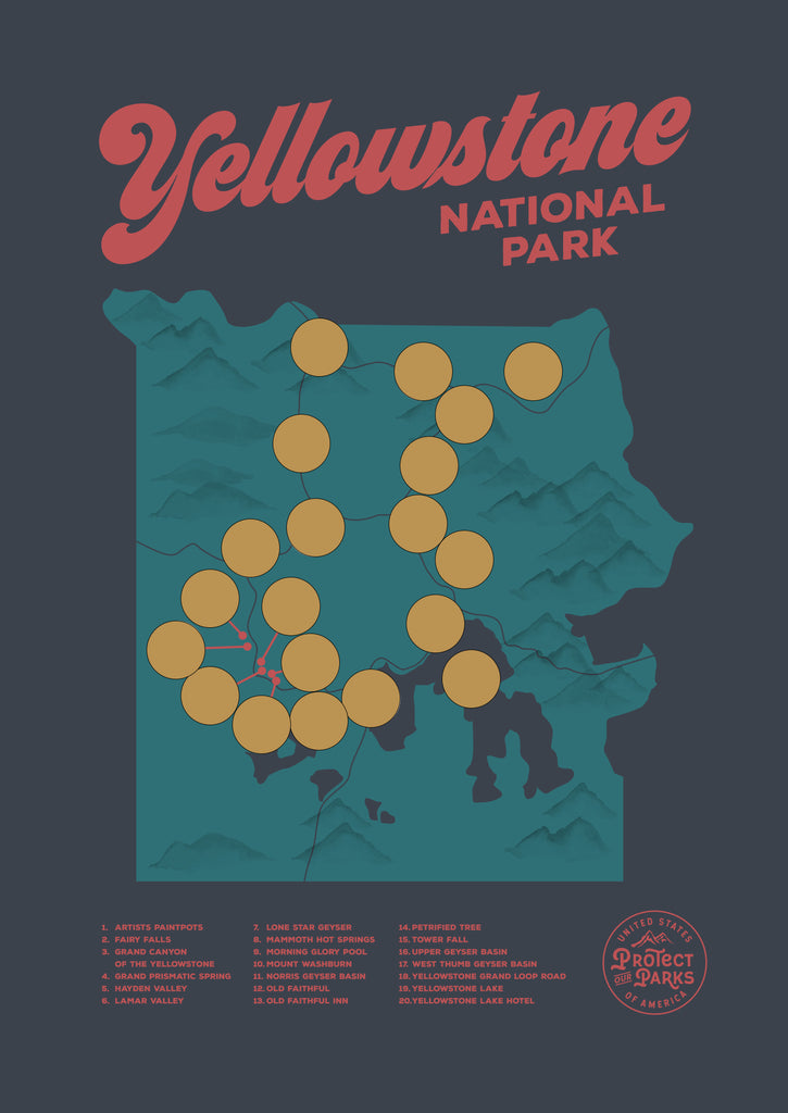 Yellowstone National Park Scratch Off Map