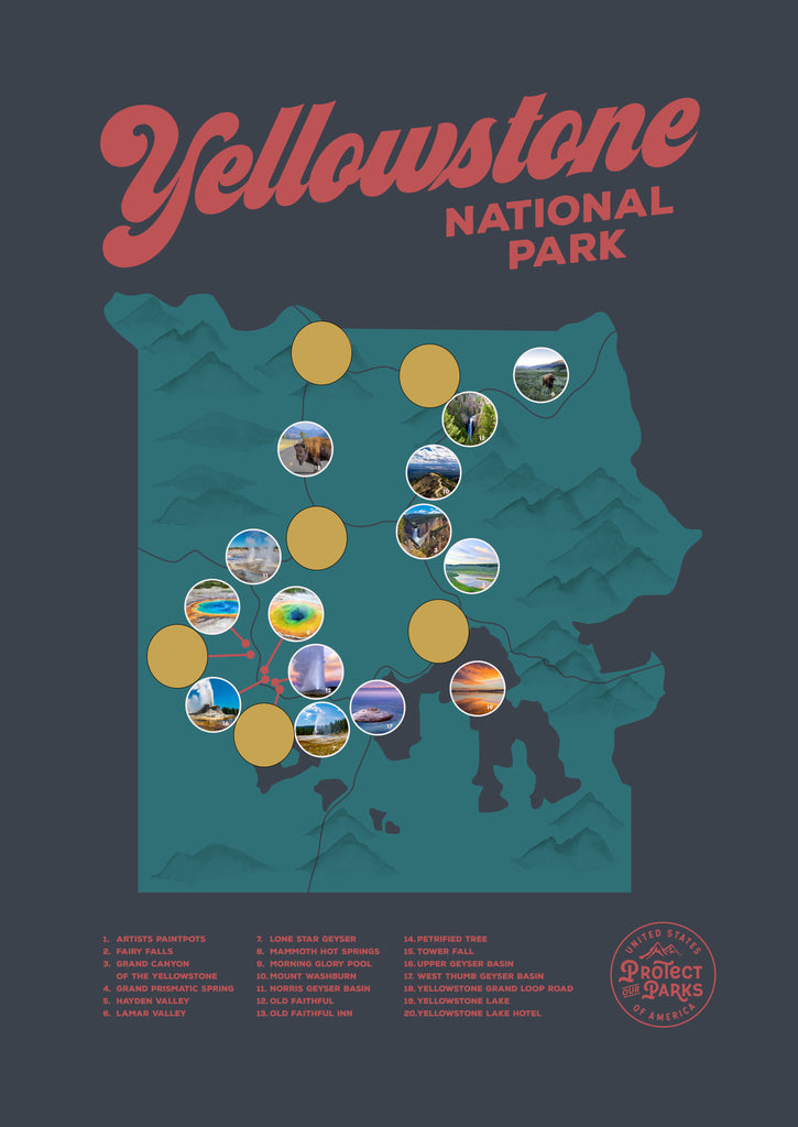 Yellowstone National Park Scratch Off Map