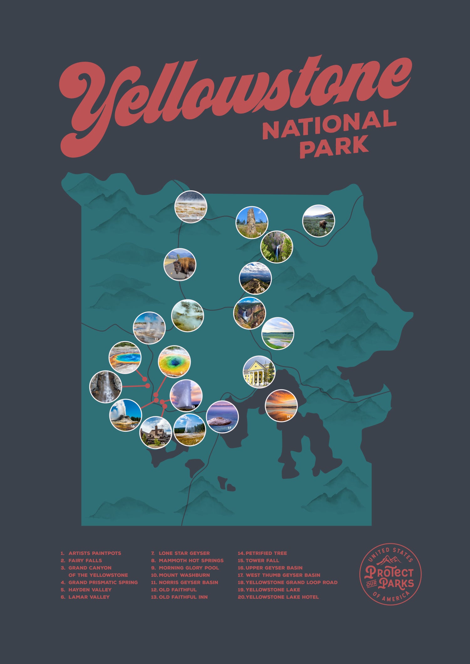 Yellowstone National Park Scratch Off Map